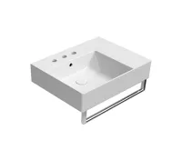 GSI KUBE X keramické umyvadlo 60x47cm, s odkládací plochou vpravo, 3 otvory, bílá ExtraGlaze (2)