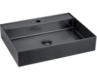 SAPHO AURUM nerezové nástěnné umyvadlo, 55x42cm, včetně výpusti, gun metal SAPHO AURUM nerezové nástěnné umyvadlo, 55x42cm, včetně výpusti, gun metal