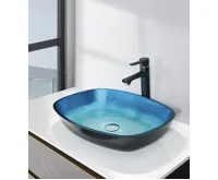 SAPHO KVAORE skleněné umyvadlo na desku, 54x39,5m, modrá (3)