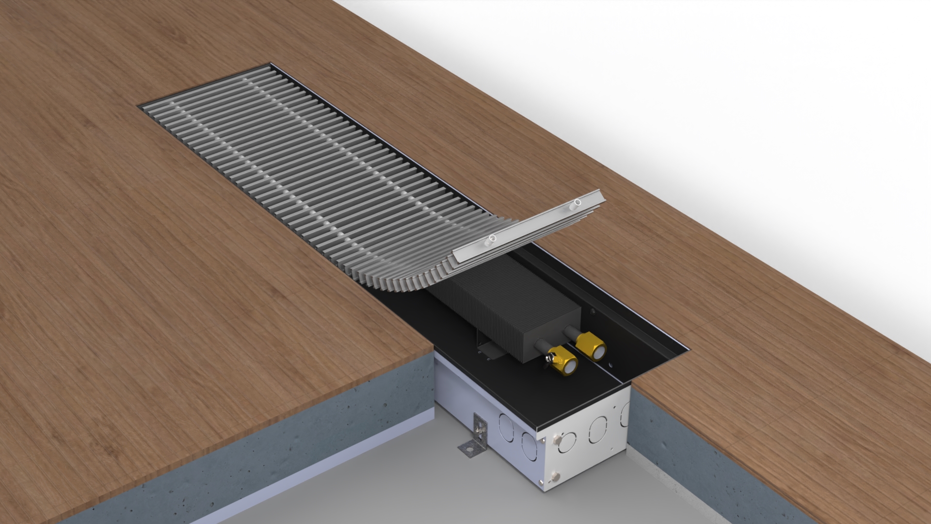 Boki infloor konvektor bez ventilátoru, nerez fms-42-150-11-11