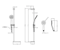 SAPHO BRIT sprchová souprava s poličkou, posuvný držák, 805mm, sprch. hadice 1500mm, chrom (5)