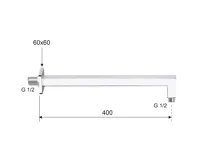 SAPHO Sprchové ramínko hranaté, 400mm, zlato (2)