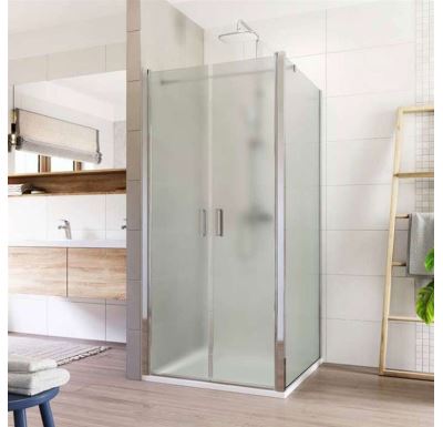 Sprchový kout, LIMA, čtverec, 120x120x190 cm, chrom ALU, sklo Point, dveře lítací