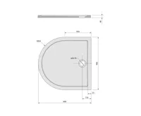 POLYSAN ISA 90 sprchová vanička z litého mramoru, půlkruh 90x90cm, bílá (5)