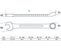 BGS Klíč očkoplochý 21 mm, 15° vyhnutý, DIN 3113A ,chrom vanadium (1)