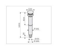 Protherm S3 sestava komínová ø 60/100, délka 1000mm (1)
