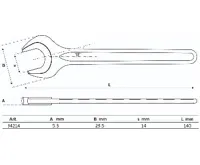BGS Klíč plochý 14,0 mm, jednostranný (1)
