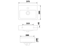 CERASTYLE NOAM keramické umývátko 37,5x28cm, bílá (7)