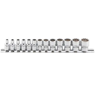 BGS Hlavice nástrčné 1/4" "Gearlock", 13 dílů