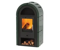 ALFA PLAM, krbová kamna ORIJENT s keramickou obložkou, zelené, horní, průměr 150 mm, 6 kW