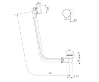 POLYSAN Vanová souprava s napouštěním, bovden, délka 775mm, zátka 72mm, bílá (4)