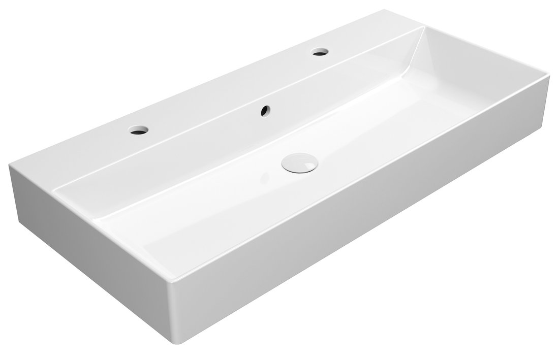Gsi kube x keramické dvojumyvadlo 100x47cm, broušená spodní hrana, bílá extraglaze