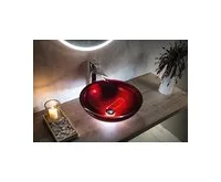 SAPHO MURANO ROSSO IMPERO skleněné umyvadlo na desku, průměr 40cm, červená (1)