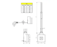 SAPHO KTX topná tyč s termostatem, 400 W, chrom (4)