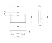 SAPHO KARE 60 keramické umyvadlo nábytkové 60x46cm, bílá (9)