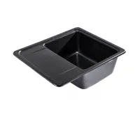 GRANISIL CORTES 570.5 Granitový dřez s odkapem, černý (2)