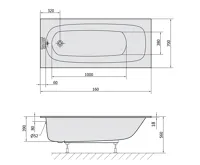 POLYSAN LAURA SLIM obdélníková vana 160x70x39cm, bílá (5)