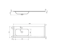 SAPHO ARUBA umyvadlo, Rockstone, 200x51,5cm, levé, bílá mat (8)