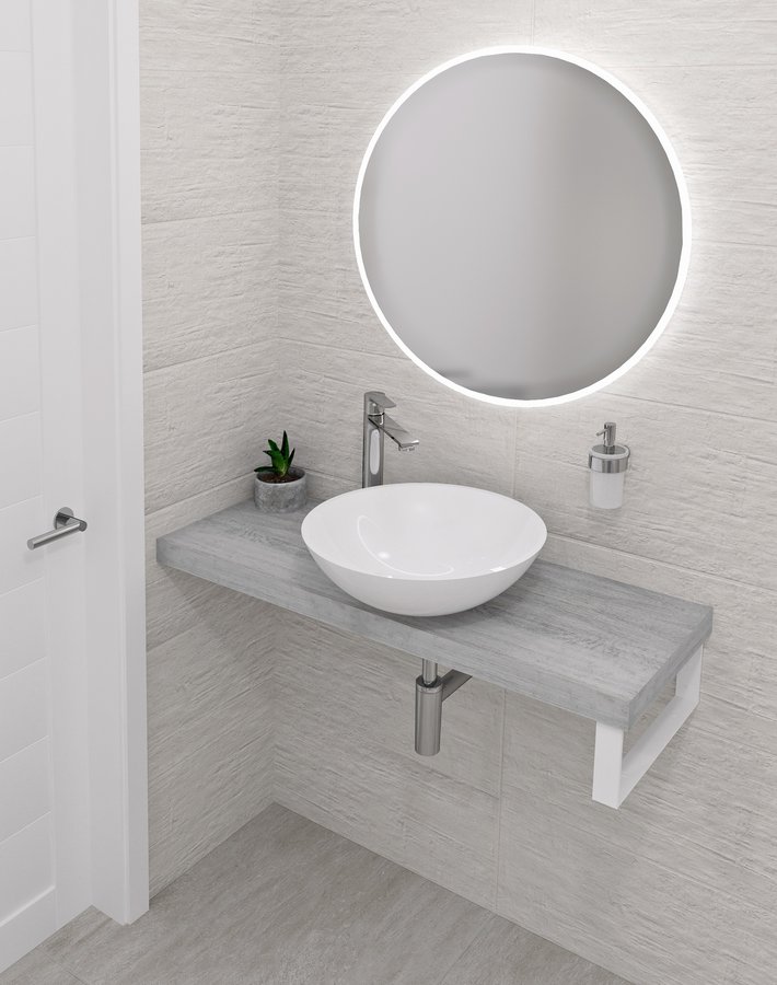 Sapho avice deska pod umyvadlo 230x36cm, tl.5cm, dub starobílý
