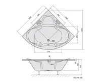 POLYSAN SIMONA rohová vana 150x150x44cm, bílá (4)
