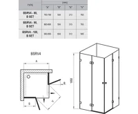 Ravak sprchový kout Briliant BSRV4-80 Chrom + Transparent (pouze SKLO a těsnění) (7)