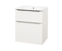 Mailo, koupelnová skříňka s keramickým umyvadlem, bílá, 2 zásuvky, 610x700x480 mm Mailo, koupelnová skříňka s keramickým umyvadlem, bílá, 2 zásuvky, 610x700x480 mm