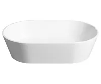 SAPHO GERANO umyvadlo na desku, litý mramor, 60x38cm, kryt výpusti, bílá (6)