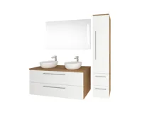 Koupelnová skříňka, umyvadlo litý mramor 60 cm,  bílá/bílá (12)