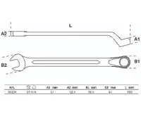 BGS Klíč očkoplochý, zalomený, 34 mm (1)