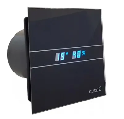 CATA ventilátor e100 GBTH sklo hygro časovač černý