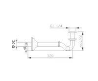 SAPHO Bidetový sifon 5/4", odpad 32mm, bronz (2)