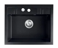 NOVASERVIS Granitový dřez, s přepadem z dřezu, grafit - DRGM1/48/58HA