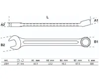 BGS Klíč očkoplochý 34 mm, 15° vyhnutý, DIN 3113A ,chrom vanadium (1)
