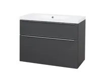 Mailo, koupelnová skříňka, umyvadlo z litého mramoru, antracit, 2 zásuvky, 1010x700x480 mm Mailo, koupelnová skříňka, umyvadlo z litého mramoru, antracit, 2 zásuvky, 1010x700x480 mm