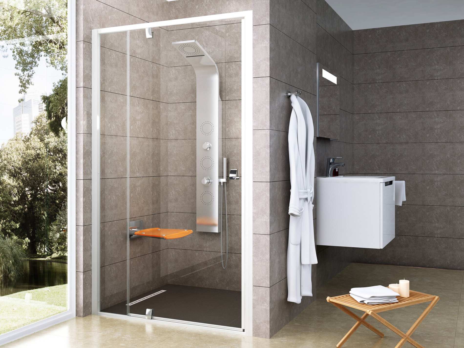 Ravak sprchové dveře pdop2-120 bílá+transparent