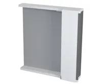 SAPHO PULSE galerka s LED osvětlením, 75x80x17cm, pravá, bílá/antracit