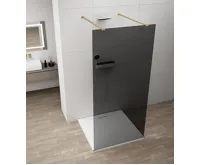 POLYSAN ESCA GOLD MATT jednodílná sprchová zástěna do prostoru, kouřové sklo, 1200 mm