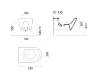 GSI KUBE X bidet závěsný 36x55cm, bílá mat (4)