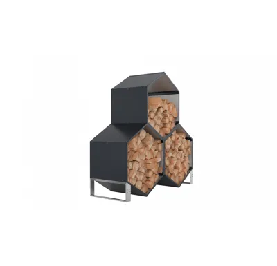 Přístřešek na dřevo plechový EOS GW-A 3ks antracit IWH-10230036 - výprodej