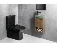 SAPHO PICCOLINO betonové umývátko 30,8x17cm, baterie vlevo, zelená mat (3)