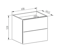 Aira, koupelnová skříňka s keramickým umyvadlem 60 cm, dub (1)