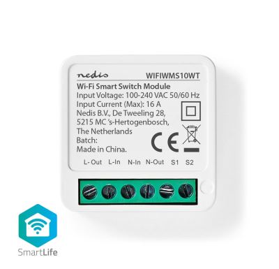 TUYA / SmartLife Spínač pro připojení k síti 230V, Smart Zigbee WIFIWMS10WT, bílá