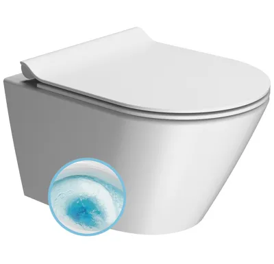 GSI KUBE X závěsná WC mísa, GeniusFlush, 36x50cm, bílá dual-mat