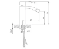 SAPHO GINKO 35 stojánková bidetová baterie, chrom (4)