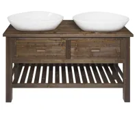 SAPHO BRAND umyvadlová skříňka 130x73x50cm, mořený smrk (7)