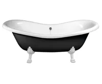 POLYSAN CHARLESTON volně stojící vana 188x83x69cm, nohy bílé, černá/bílá (3)