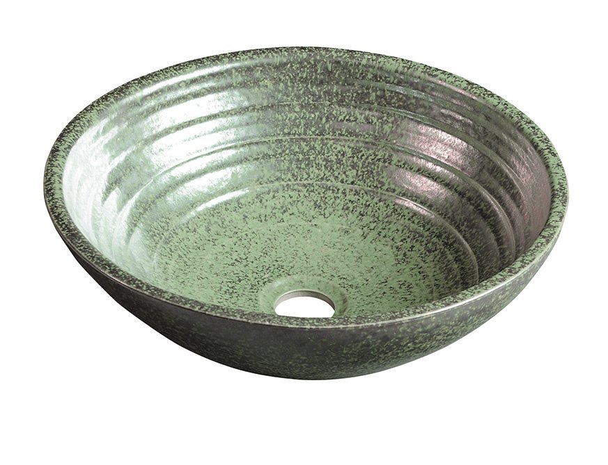 SAPHO ATTILA keramické umyvadlo, průměr 43cm, zelená měď
