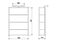 SAPHO RIWA galerka s LED osvětlením, 50x70x17cm, bílá lesk (9)