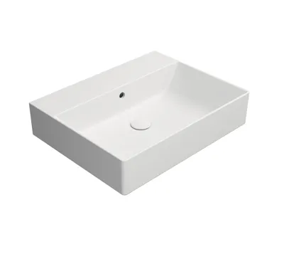 GSI KUBE X keramické umyvadlo 60x47cm, broušená spodní hrana, bez otvoru, bílá mat