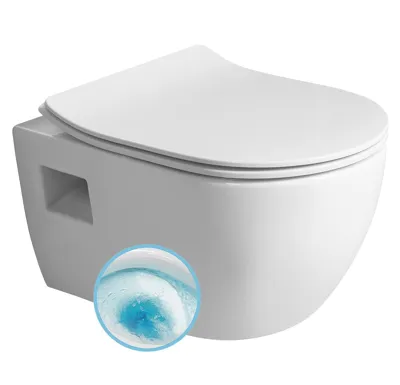 BRUCKNER LUNA závěsná WC mísa, Vortex Rimless, 35,5x49cm, bílá